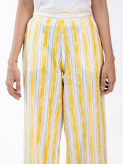 Womens Yellow  Regular Pant