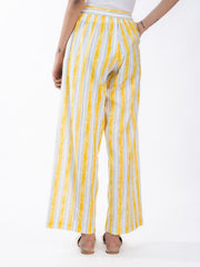 Womens Yellow  Regular Pant