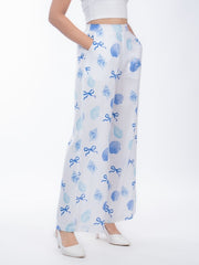 Womens White  Regular Pant