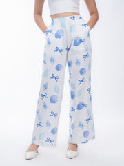 Womens White  Regular Pant