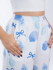Womens White  Regular Pant