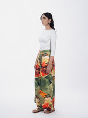 Womens Green  Regular Pant