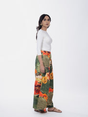 Womens Green  Regular Pant