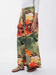 Womens Green  Regular Pant