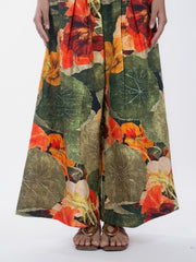 Womens Green  Regular Pant