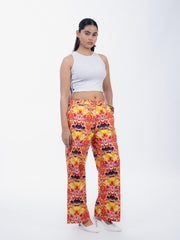 Womens Orange Regular Pant