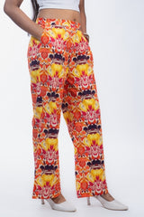 Womens Orange Regular Pant