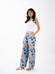 Womens Blue  Regular Pant