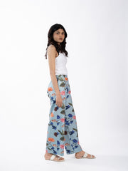 Womens Blue  Regular Pant