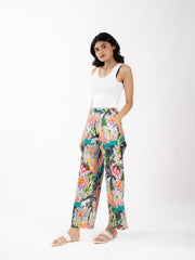 Womens Green Regular Pant