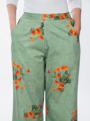 Womens Orange Regular Pant