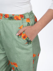 Womens Orange Regular Pant