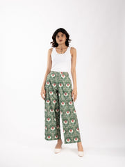 Womens Green  Regular Pant