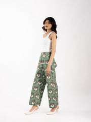 Womens Green  Regular Pant