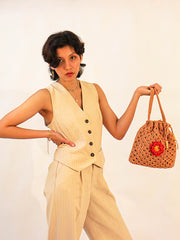 Womens Mustard  Regular Potli bags