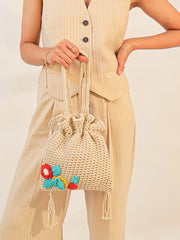 Womens Off White  Regular Potli bags