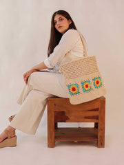 Womens Off White  Regular Tote bag