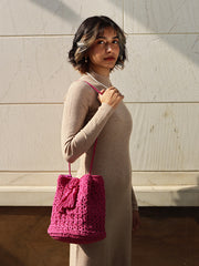 Womens Pink  Regular Bucket bag