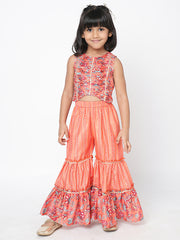 Kids Orange Regular Co-ords