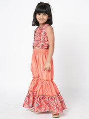 Kids Orange Regular Co-ords