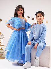 Kids Blue Regular Lehanga Choli