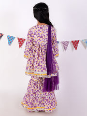 Kids Lavender Regular Kurti Set