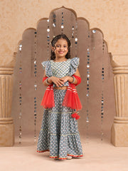 Kids Grey Regular Lehanga Choli
