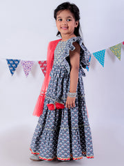 Kids Grey Regular Lehanga Choli