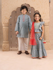 Kids Grey Regular Lehanga Choli