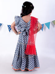 Kids Grey Regular Lehanga Choli