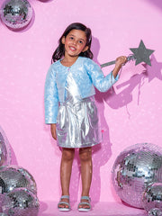 Kids Blue Regular Jacket
