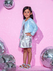 Kids Blue Regular Jacket