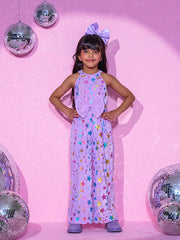 Kids Purple Regular Jumpsuit