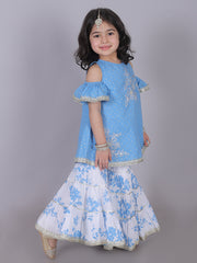 Kids Blue Regular Kurti Set