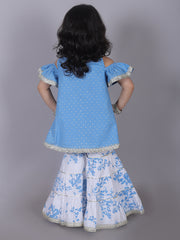 Kids Blue Regular Kurti Set
