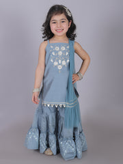 Kids Blue Regular Kurti Set