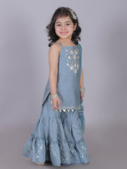 Kids Blue Regular Kurti Set