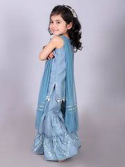 Kids Blue Regular Kurti Set