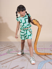 Kids Green Regular Co-ords