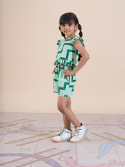 Kids Green Regular Co-ords