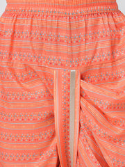 Kids Orange Regular Kurti Set