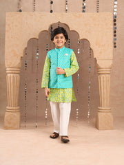 Kids Green Regular Kurti Set