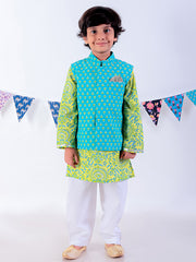 Kids Green Regular Kurti Set