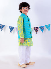 Kids Green Regular Kurti Set