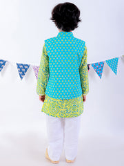 Kids Green Regular Kurti Set