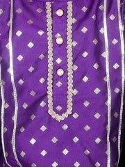 Kids Purple Regular Kurti Set