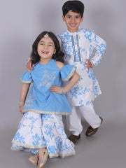 Kids Blue Regular Kurti Set