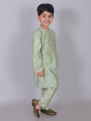 Kids Sea Green  Regular Kurti Set