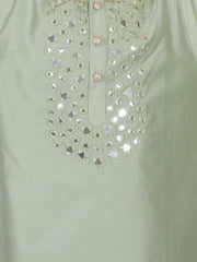 Kids Sea Green  Regular Kurti Set
