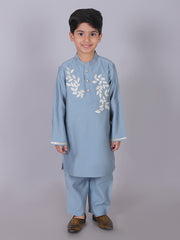 Kids Blue Regular Kurti Set